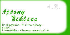 ajtony miklics business card